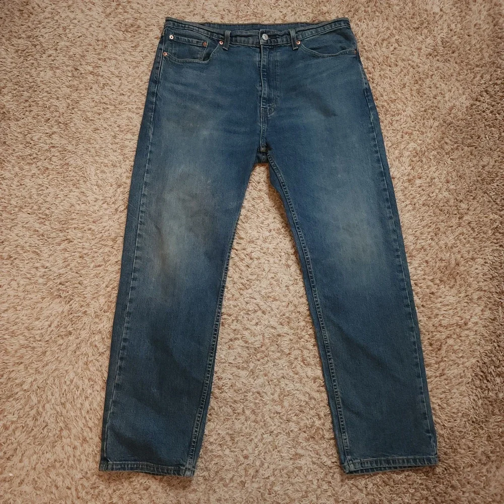 Levi's‎ 505 Regular Fit Jeans Mens 38x32 Blue Medium Wash Straight Leg Denim
